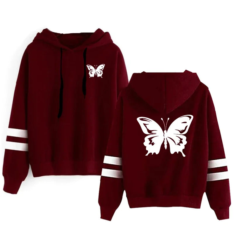 Casual Daily Women Tracksuit Hoodies Quality Single Piece Stripe Sweatshirt and Sweatpants Comfort Outdoor Jogging Autumn Winter