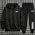 New in Women Tracksuit Trend Printing Hooded Sweatshirts Pants 2Pcs Set Casual Zipper Overcoat Suit Daily Clothing Autumn Winter