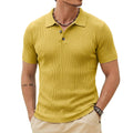 Mens Summer Knitted Short Sleeve Sweaters Premium Work Jumpers Button-Detail Knitwear Breathable Casual Tops for Gym Daily Wear