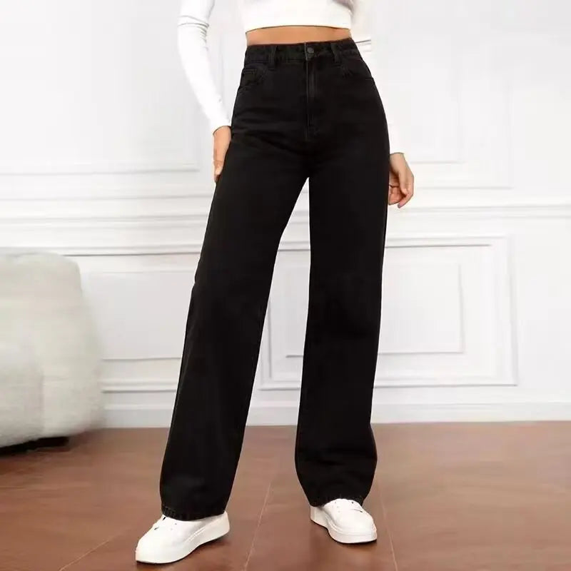 High Waist Straight Leg Jeans Women's Slimming Loose Fit