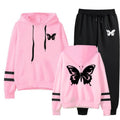 Casual Daily Women Tracksuit Hoodies Quality Single Piece Stripe Sweatshirt and Sweatpants Comfort Outdoor Jogging Autumn Winter