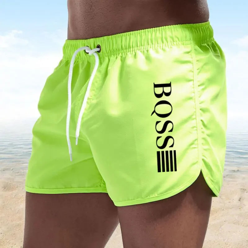 Men's Fast-Drying Swim Shorts – Breathable Beachwear Swim Trunks with Drawstring