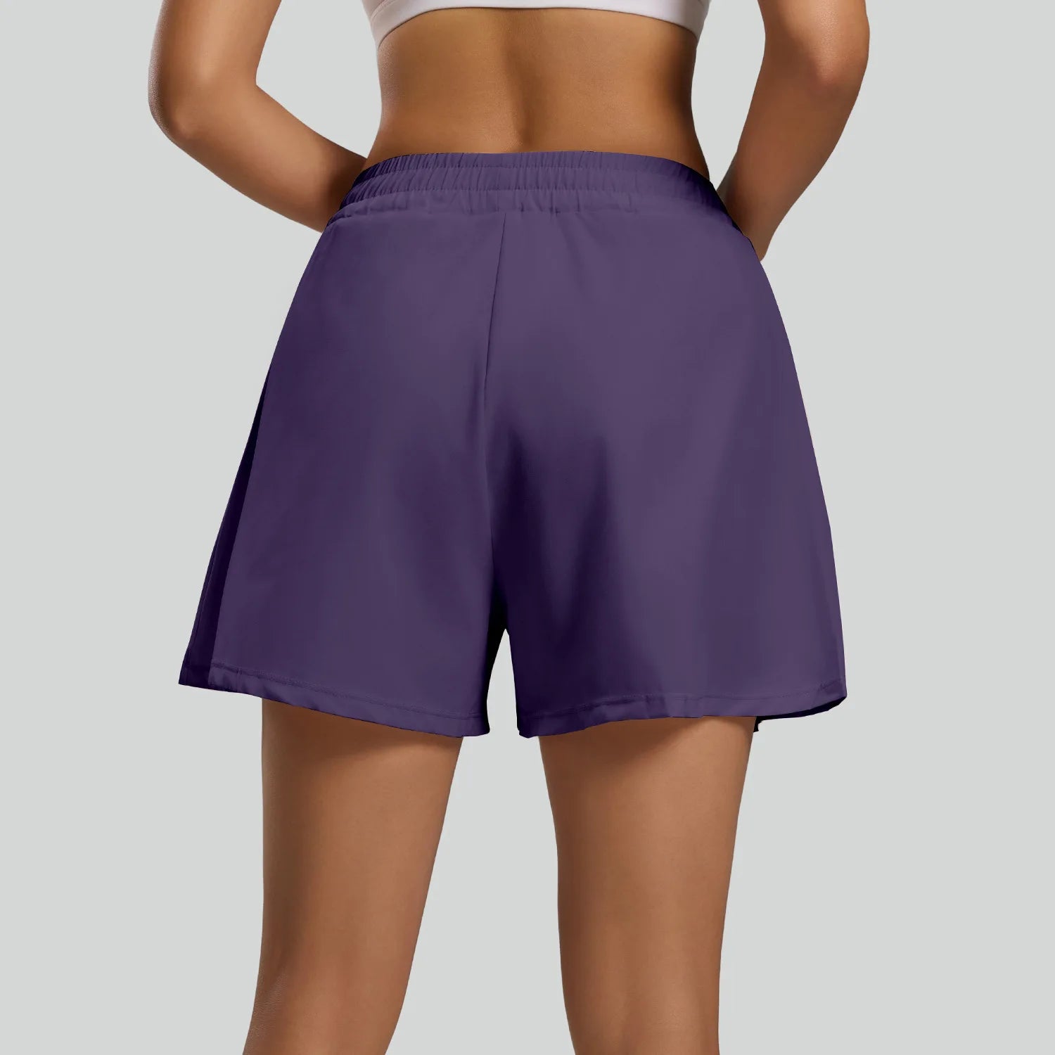 Women's High-Waist Sporty Shorts – Breathable Anti-Glare Casual Athletic Shorts