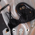 2025 New  Bra French Sexy Lace Underwear Women's Transparent Bra Big Breasts Show Small Upper Support Anti-sagging Bra Set