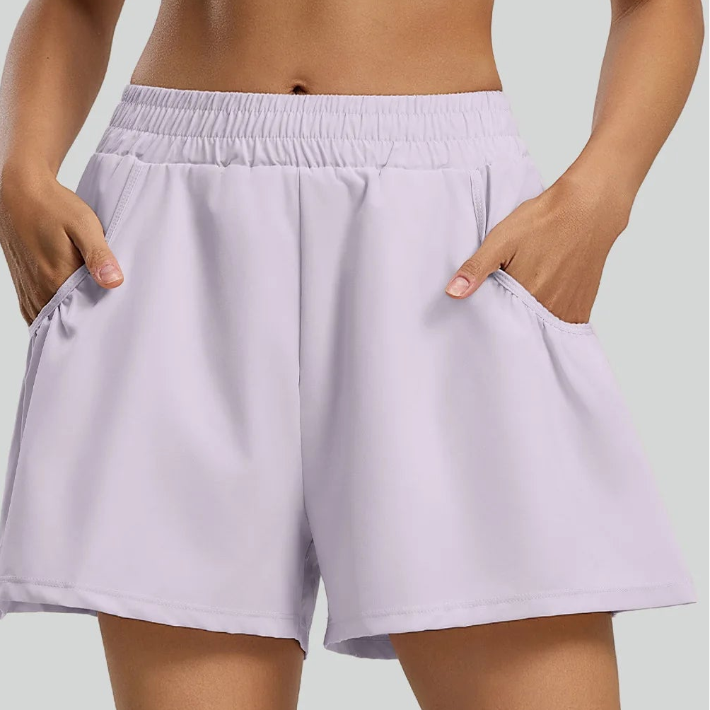 Women's High-Waist Sporty Shorts – Breathable Anti-Glare Casual Athletic Shorts