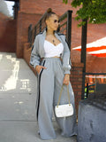 CM.YAYA  Active Women's Set Long Sleeve Striped Sweatshirt+Straight Pants 2024 Fall Street Two 2 Piece Sets Outfits Sportwear