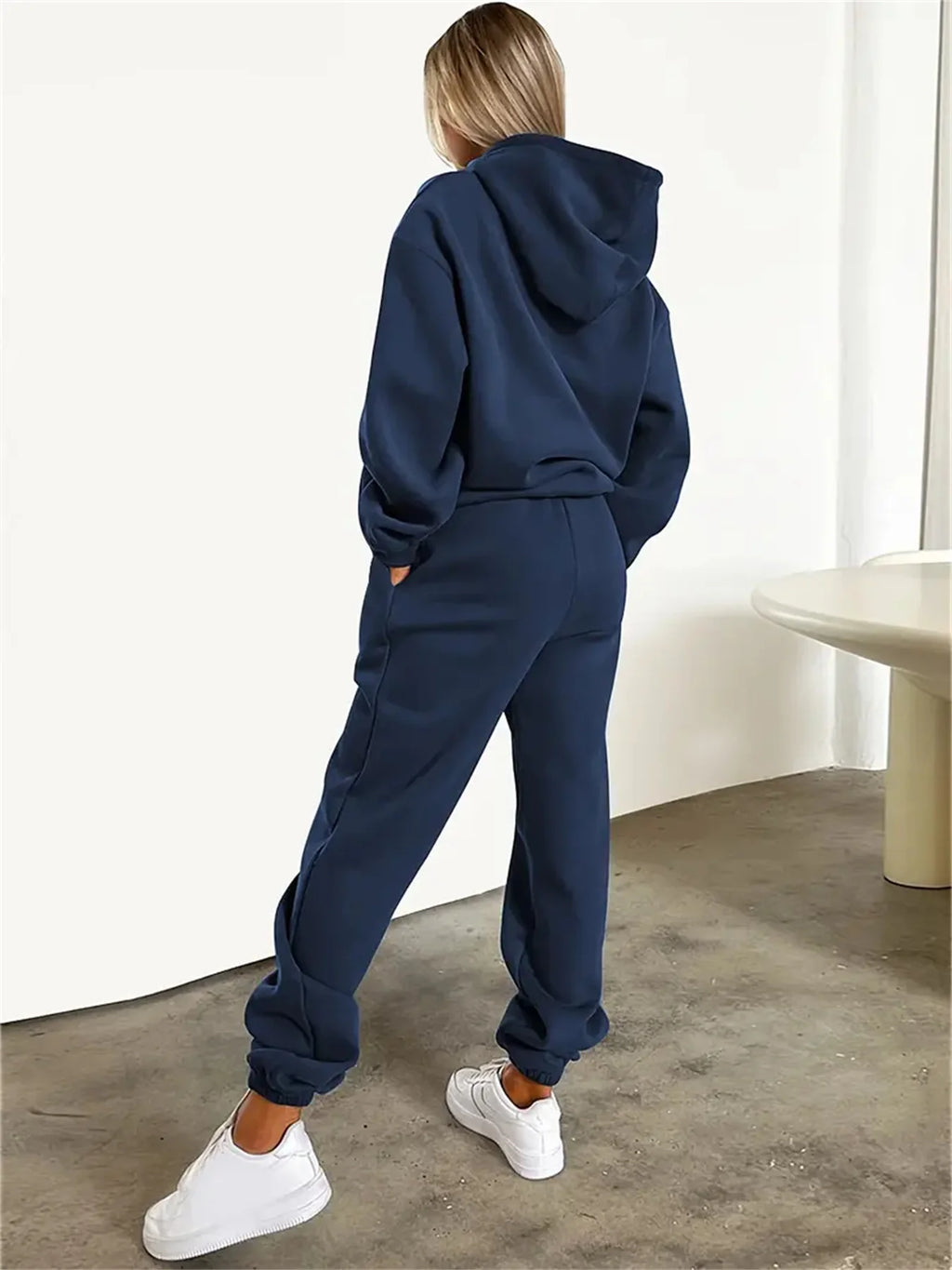 Women's Hoodie+Sweatpants Set Hip Hop Street Casual Letter Printed Loose Sweatshirt Autumn Fleece Warm Clothing