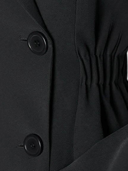 Lautaro-Long Black Fitted Trench Coat for Women, Chic Stylish, Single Breasted, Luxury Designer Clothing, Spring, Elegant