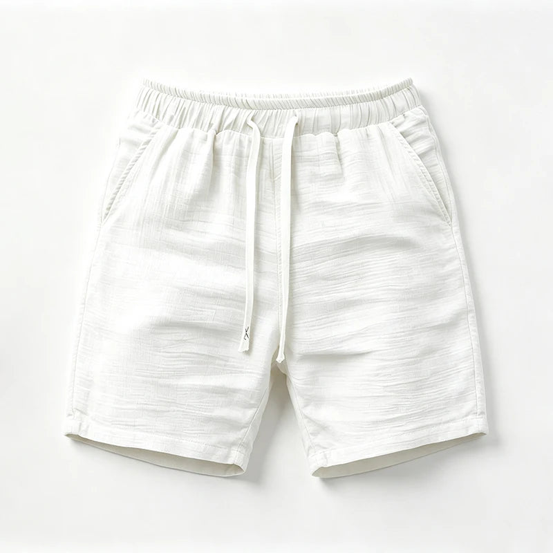 Men's Casual Summer Linen Shorts – Breathable Drawstring Beach Bermudas