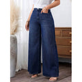 Women Denim Pant Jeans Vintage Wide Leg Long Pants Slim Fit High Waist Y2k Streetwear Elegant Splice Work Casual Loose Capris