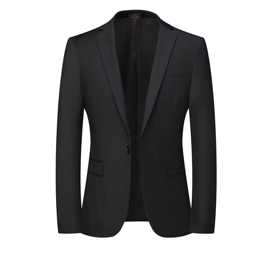 Blazer New Men's Fashion Business Solid Color British Style Professional Work Groom Wedding Dress Best Man Blazer Jacket