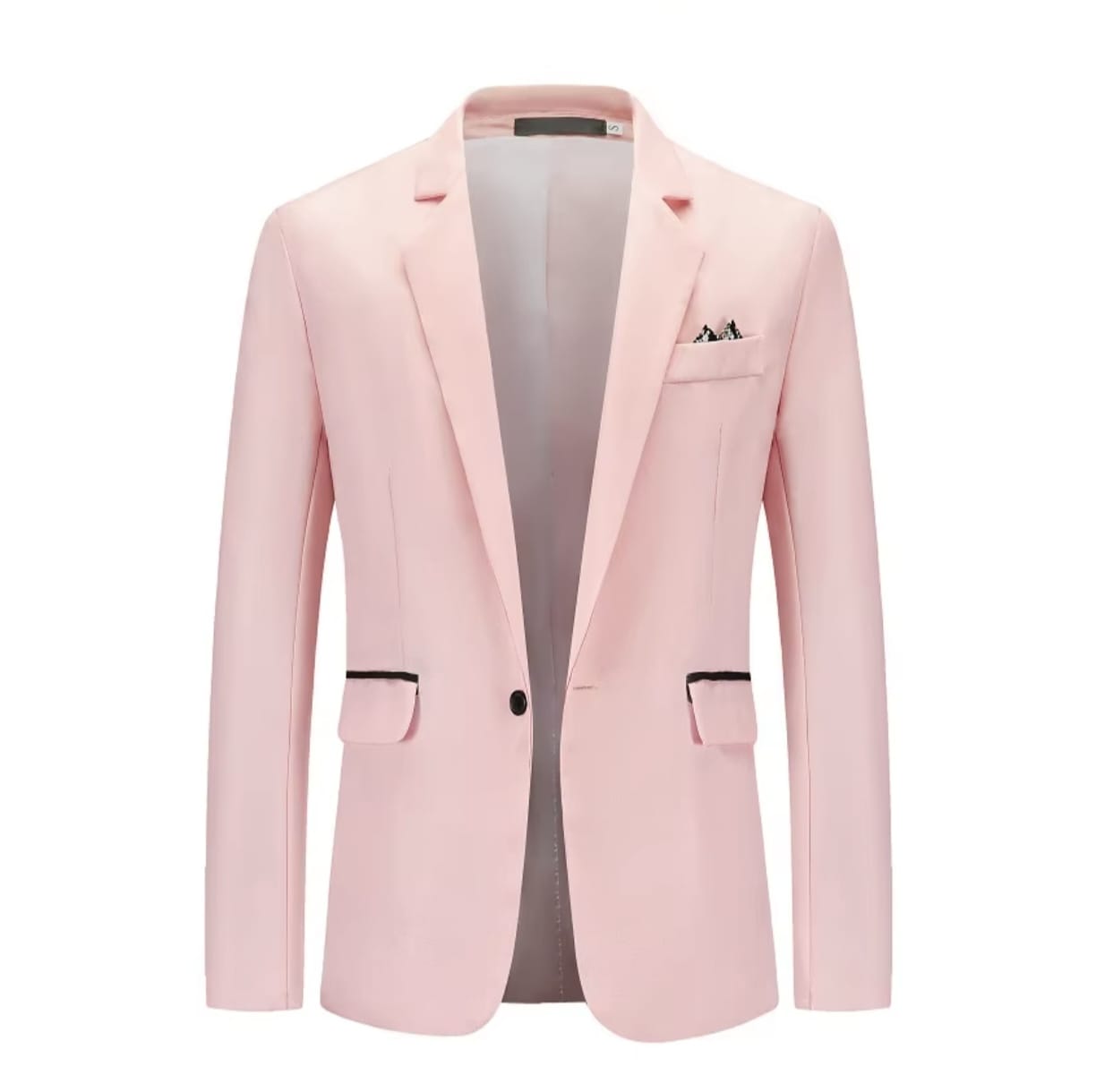 New Men's Single-Button Business Suit Large Size Fashion Casual Open Cardigan Blazer Polyester Fiber All-Season Wear
