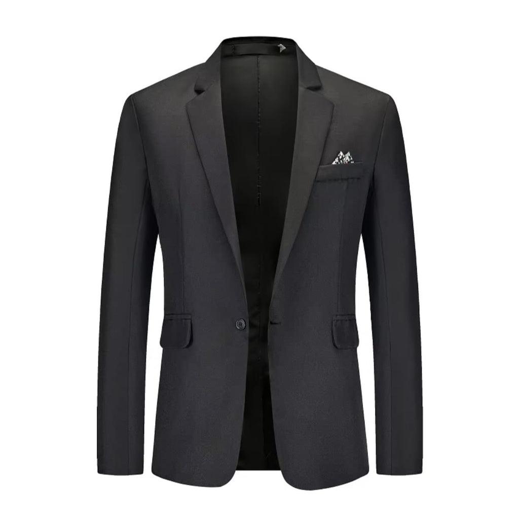 New Men's Single-Button Business Suit Large Size Fashion Casual Open Cardigan Blazer Polyester Fiber All-Season Wear