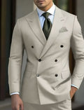 man 2 piece outfit set Pointed collar high-quality slim jackets men's suit with peak lapel for wedding Summer beach