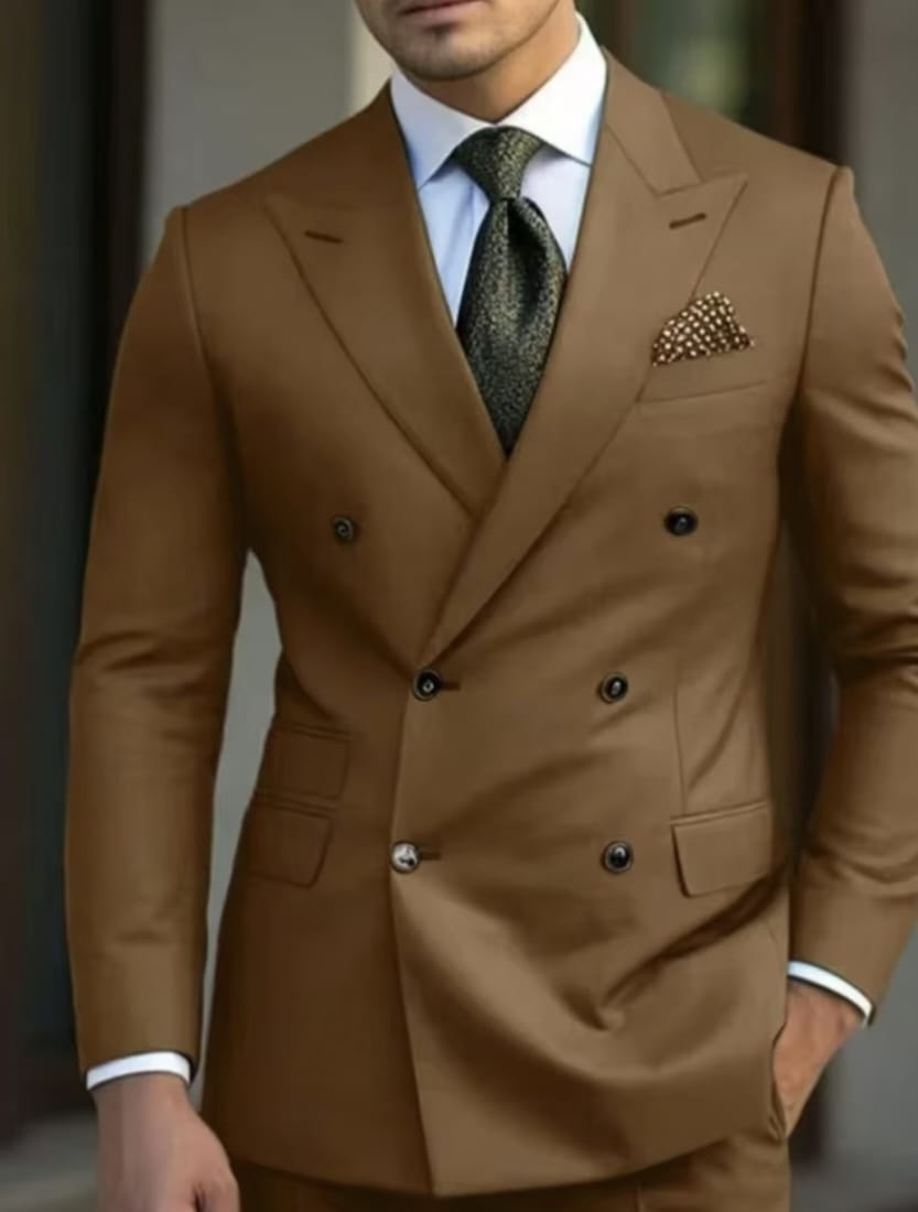 man 2 piece outfit set Pointed collar high-quality slim jackets men's suit with peak lapel for wedding Summer beach